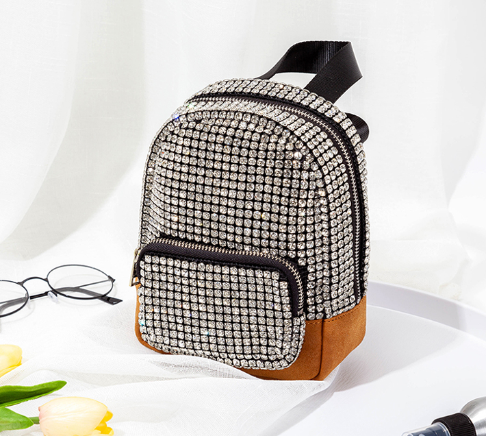 Rhinestone Leather Mini Bag