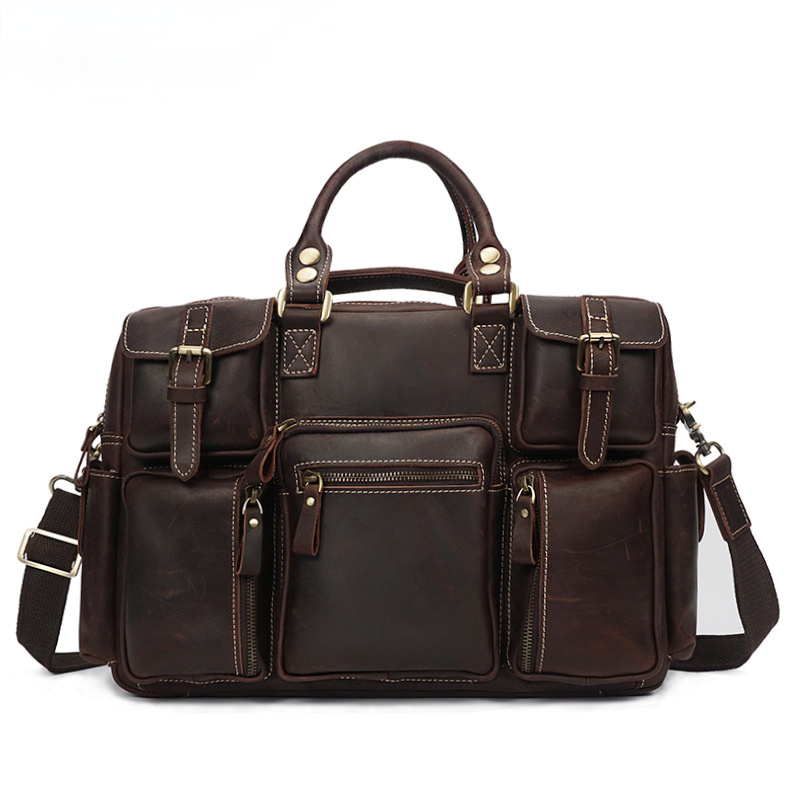 Large Leather Travel Briefcase