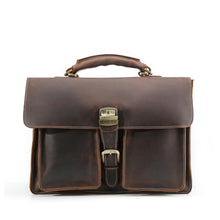 Load image into Gallery viewer, Brown Large Shoulder Messenger Bag Briefcase
