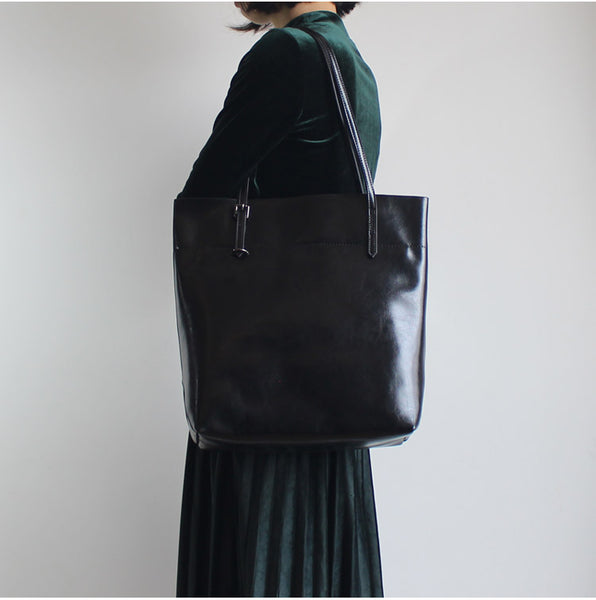 Simple Leather Tote Bag Shoulder Bag for Women
