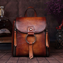 Load image into Gallery viewer, Retro Design Female High Quality Leather Rucksack Backpack
