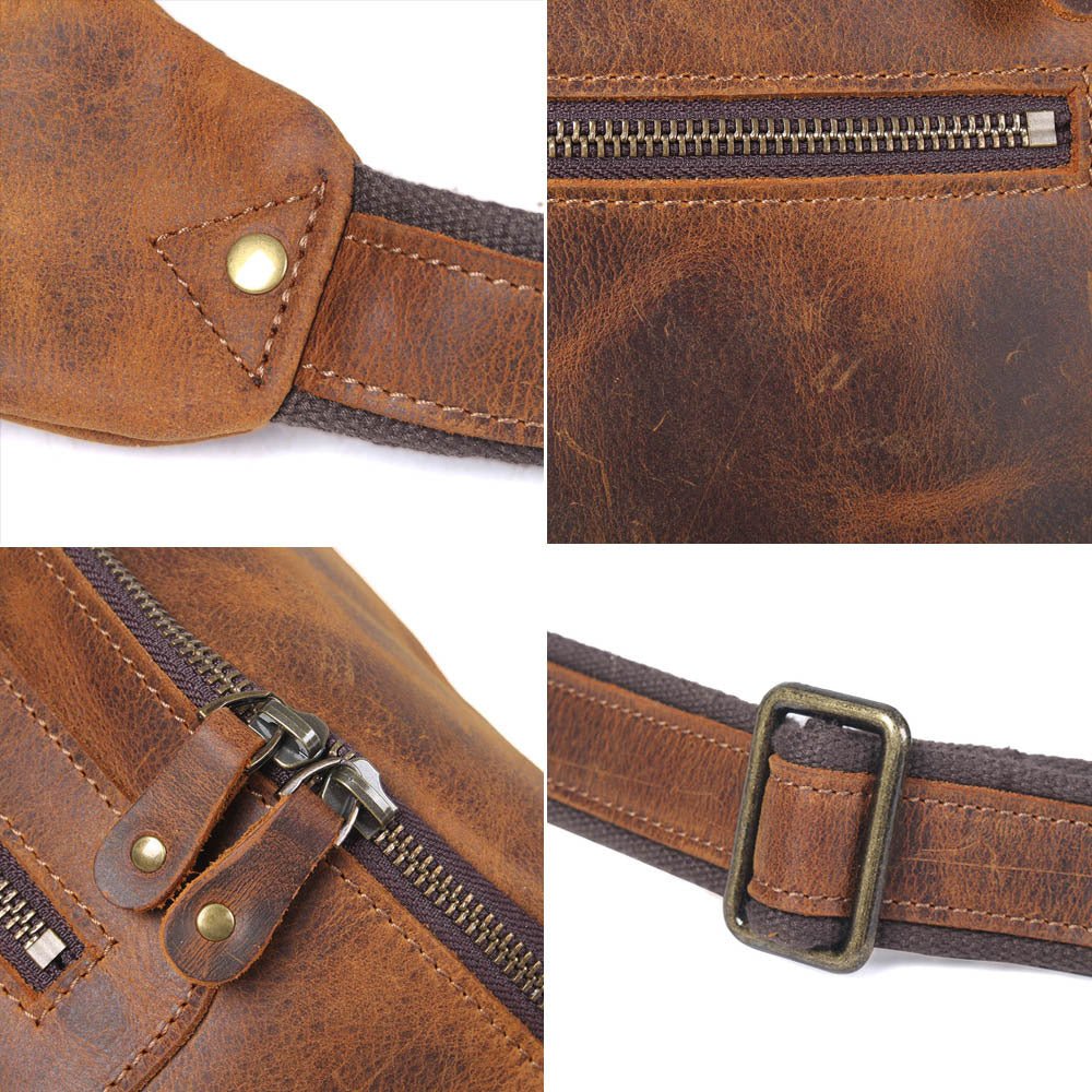 Classic Leather Crossbody Sling Bag for Men