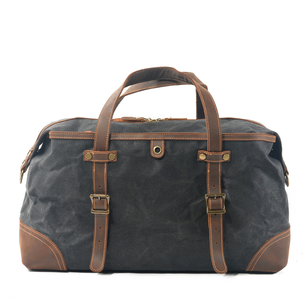 Vintage Large Storage Leather Canvas Travel Duffel Bag