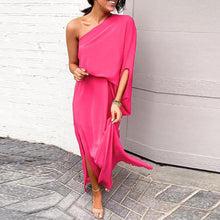 Load image into Gallery viewer, Pink One Shoulder Slit Maxi Dress Regular price
