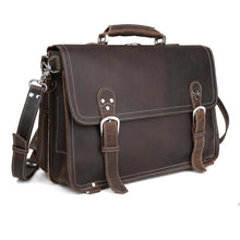 Load image into Gallery viewer, Coffee Leather Shoulder Messenger Bag
