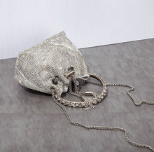 Load image into Gallery viewer, Silver Diamond Tassel Evening Clutch Bag
