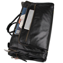 Load image into Gallery viewer, Black Large Trave Weekender Leather Duffel Bag
