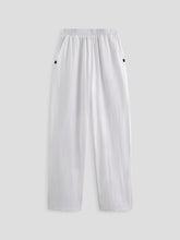 Load image into Gallery viewer, Casual Loosen Cotton Linen White Pants
