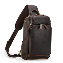Load image into Gallery viewer, Crossbody Trip Chest Leather Sling Bag for Men
