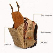 Load image into Gallery viewer, Camera Backpack 19 inch Luxury Retro Waterproof Cavnas Bag
