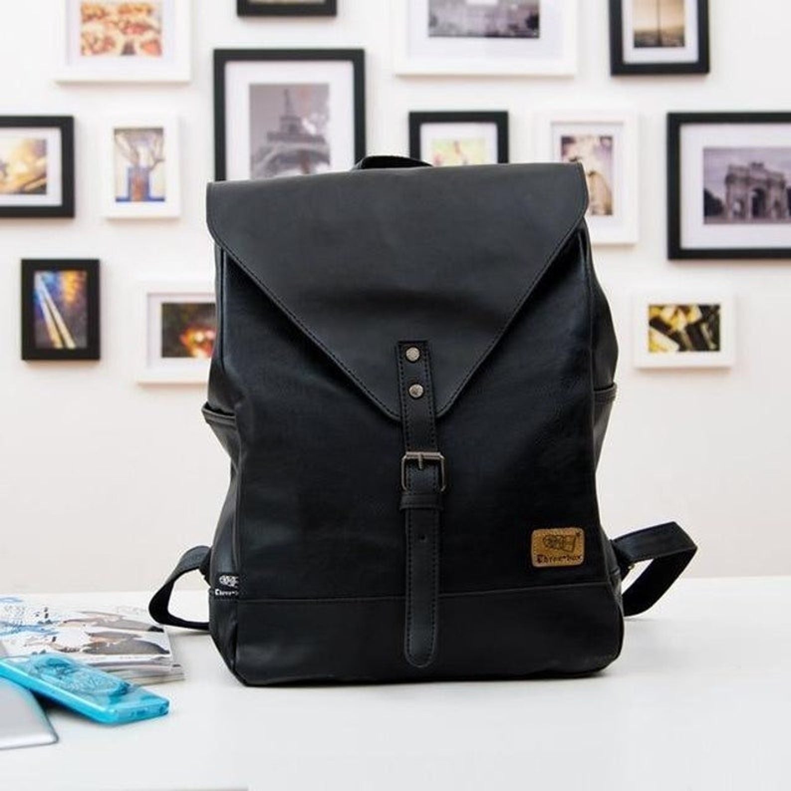 Genuine Leather Backpack Vintage Laptop Bookbag