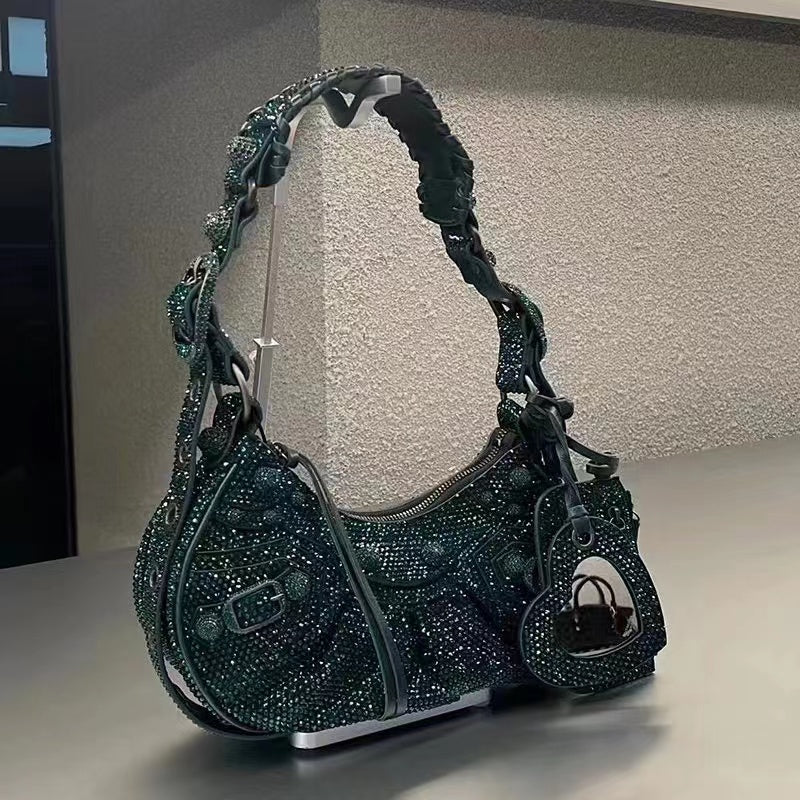 Shoulder Bag With Rhinestones