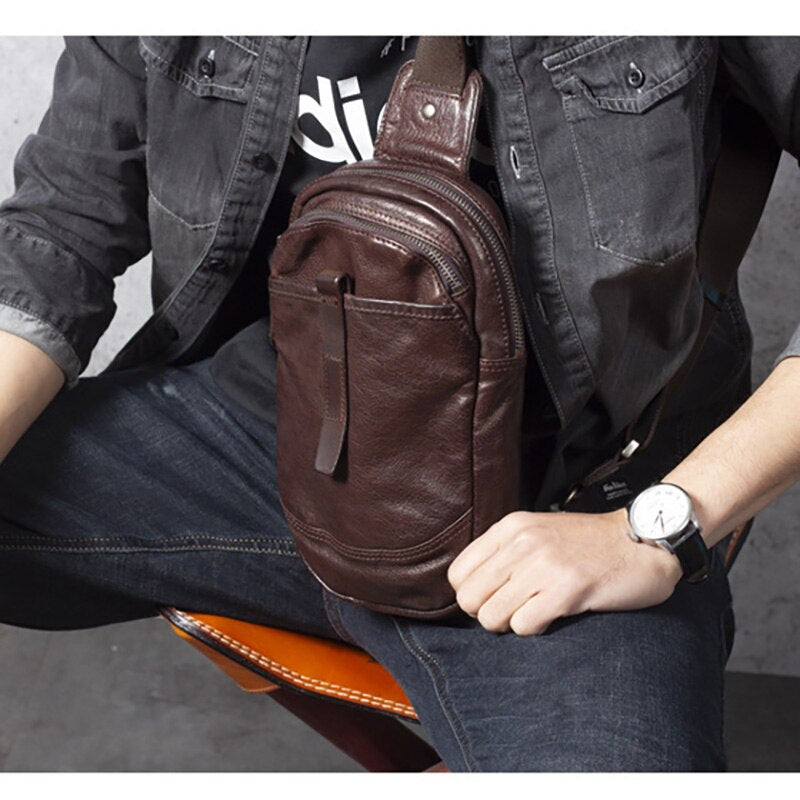 Mens Leather Cross Body Sling Bag