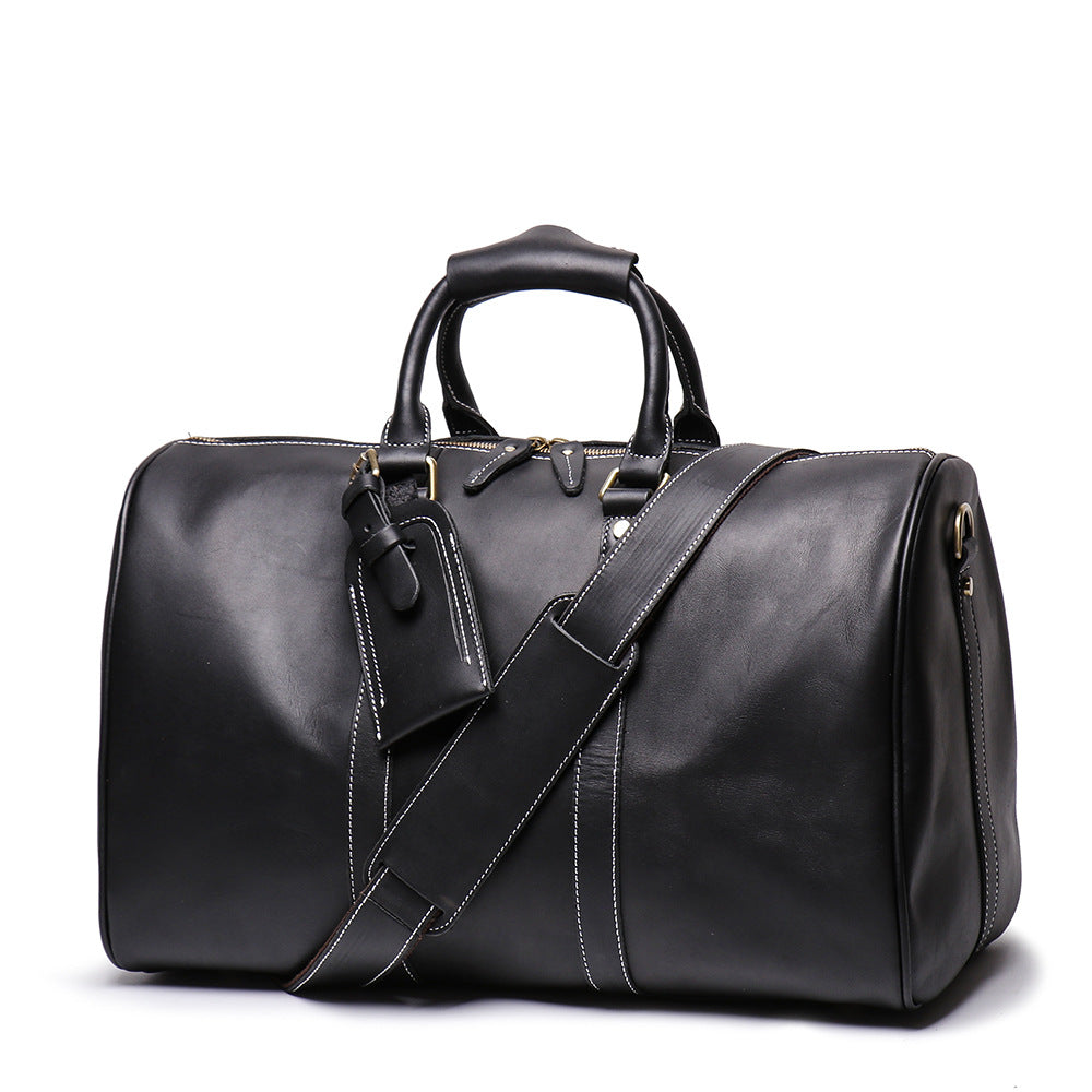 Birthday Gift Simple Vintage Leather Duffel Travel Weekender Bag