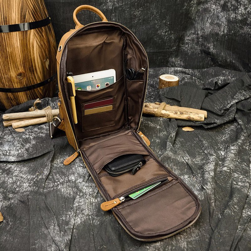 Leather Sling Crossbody Shoulder Bag