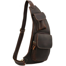 Load image into Gallery viewer, Brown Leather Crossbody Sling Bag for Mens

