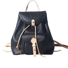 Load image into Gallery viewer, Fashon Womens Black Leather Backpack Bag Purse School Bag
