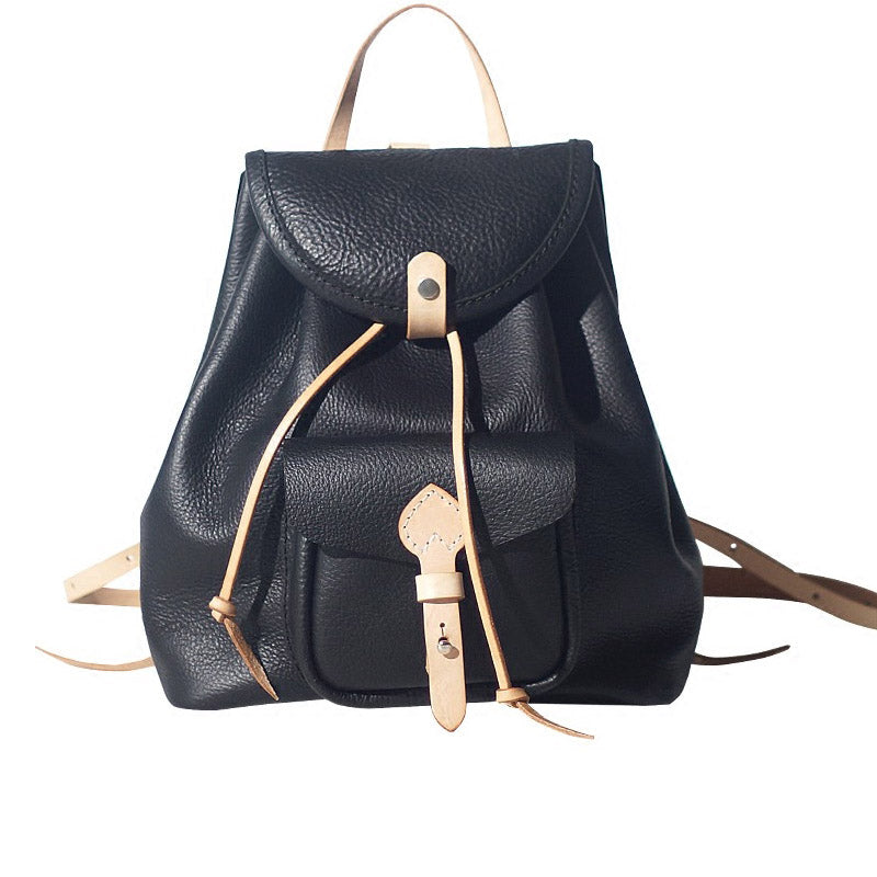 Fashon Womens Black Leather Backpack Bag Purse School Bag