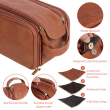 Load image into Gallery viewer, Leather Dopp Kit Toiletry Bag Groomsmen Gift Luxury Travel Bag
