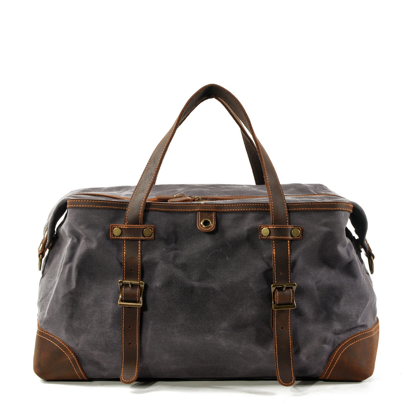 Vintage Large Storage Leather Canvas Travel Duffel Bag