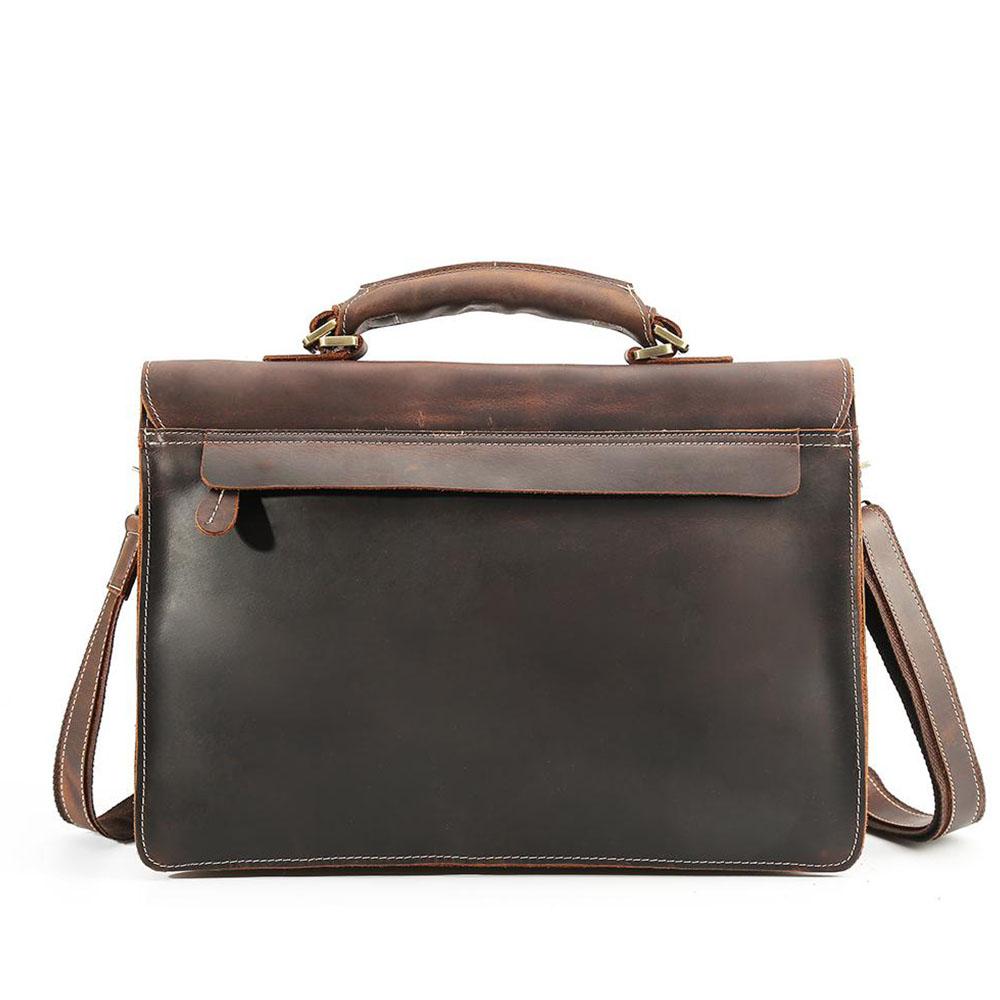 Brown Large Shoulder Messenger Bag Briefcase