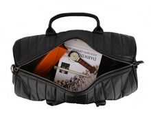 Load image into Gallery viewer, Black Large Storage Leather Travel Weekender Duffel Bag
