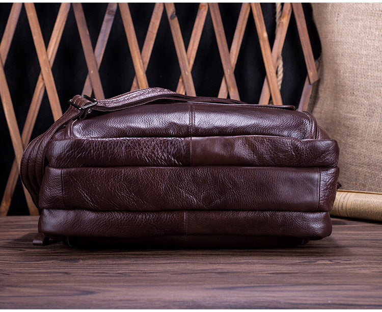 Vintage Men Leather Business Briefcases Laptop