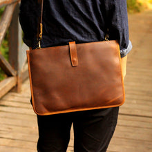 Load image into Gallery viewer, Handmade Crazy Horse Leather Laptop Bag Handbag Men Briefcase

