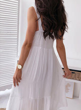 Load image into Gallery viewer, White Lace Tiered Mid Dress
