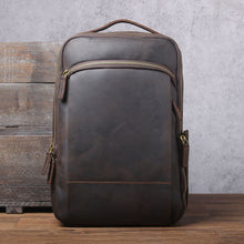 Load image into Gallery viewer, Large Simple School Leather Laptop Rucksack
