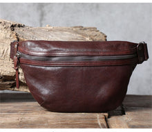 Load image into Gallery viewer, Cowhide Leather Sling Bag for Men
