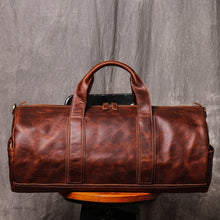 Load image into Gallery viewer, Large Travel Weekender Leather Duffel Bag
