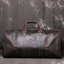 Load image into Gallery viewer, Birthday Gift Simple Vintage Leather Duffel Bag With Shoe Compartment Travel Bag
