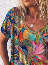 Load image into Gallery viewer, Abstract Print Short Sleeve Casual T-Shirts
