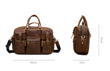 Load image into Gallery viewer, Large Leather Travel Briefcase

