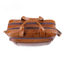 Load image into Gallery viewer, Men&#39;s Vintage Leather Briefcase laptop
