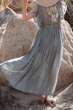 Load image into Gallery viewer, Button Drawstring Waist Maxi Cover Dress
