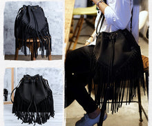 Load image into Gallery viewer, Vintage Pu Leather Boho Crossbody Fringe Purse Shoulder Bag for Women

