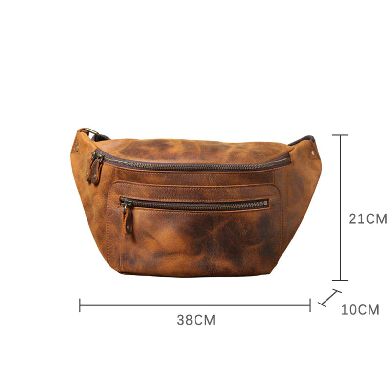 Classic Leather Crossbody Sling Bag for Men