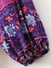 Load image into Gallery viewer, Boho Tie Neck Long Sleeve Maxi Day Dress
