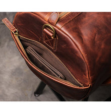 Load image into Gallery viewer, Large Travel Weekender Leather Duffel Bag
