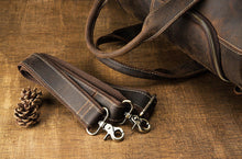 Load image into Gallery viewer, Dark Brown Full Grain Leather Weekender Travel Duffel Bag
