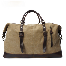 Load image into Gallery viewer, Men&#39;s Travel Canvas Leather Duffel Bag
