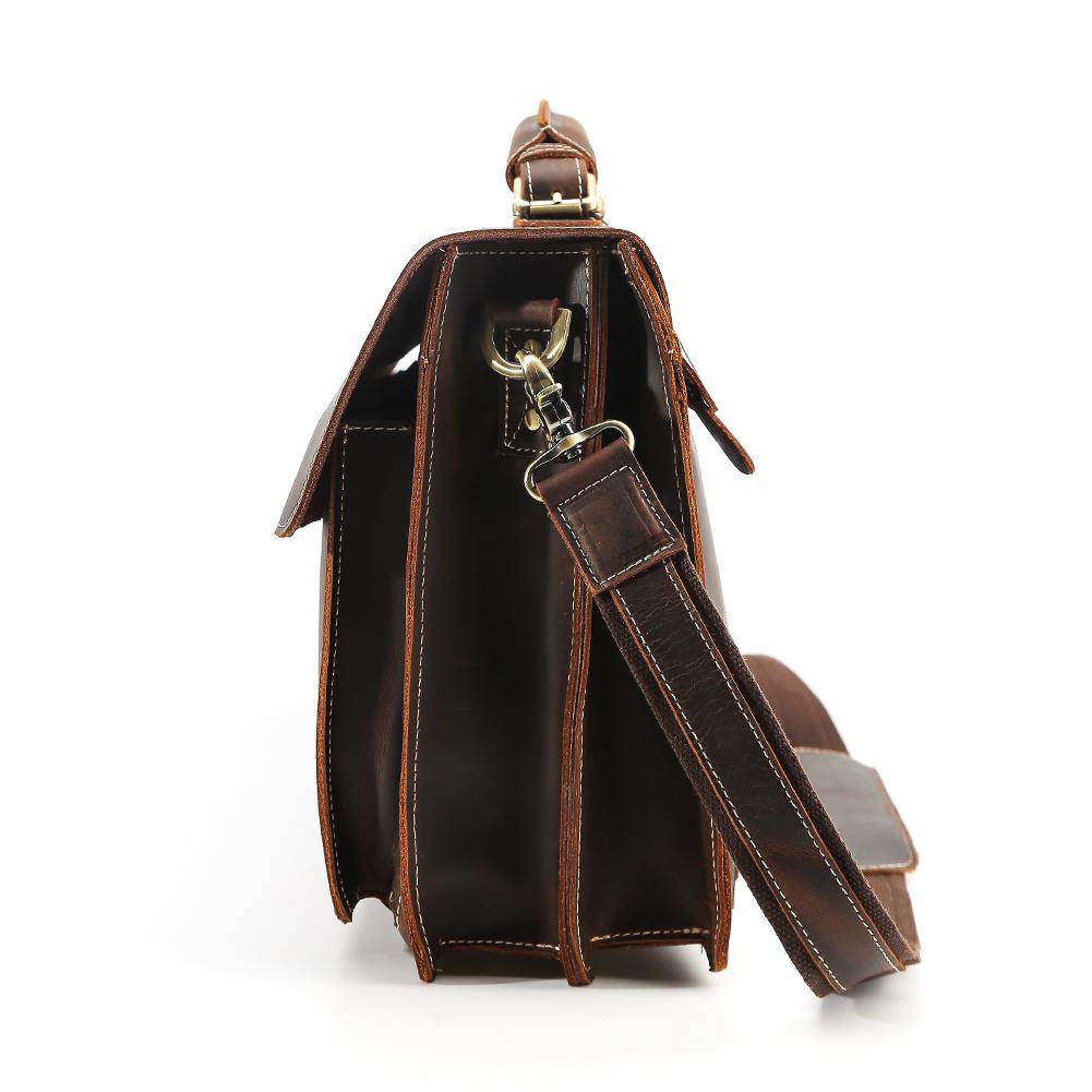 Brown Large Shoulder Messenger Bag Briefcase