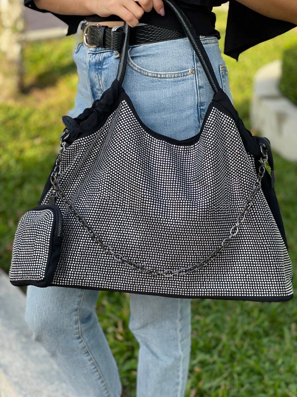 Bling Sparkling Crystals Rhinestone Evening Bag Tote