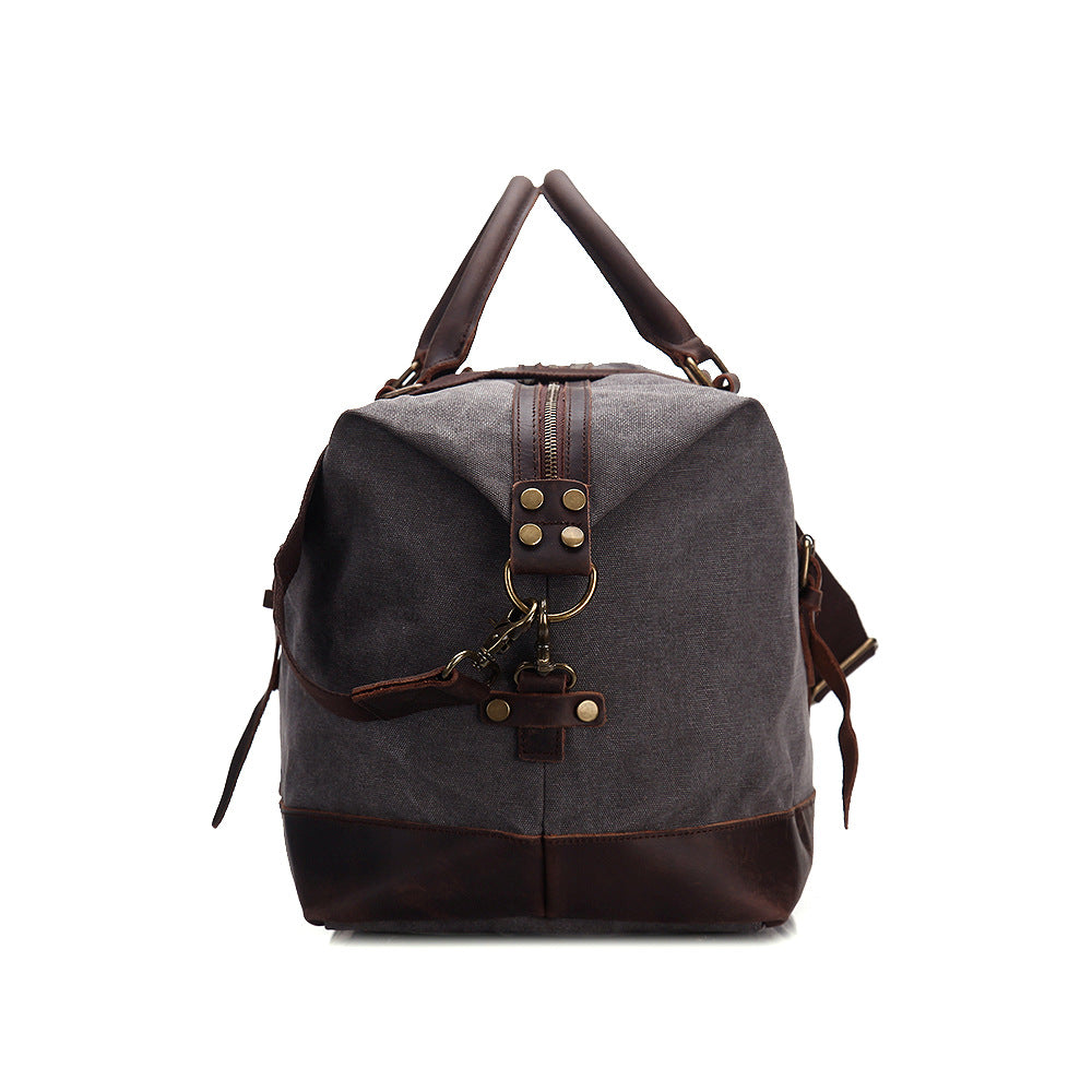 Vintage Canvas Leather Travel Duffel Bag