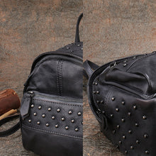 Load image into Gallery viewer, Small Rivets Leather Backpack Purse for Women
