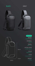 Load image into Gallery viewer, Black Men Shoulder Crossbody  Sling Bag
