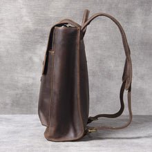 Load image into Gallery viewer, Coffee Full Grain Leather School Backpack
