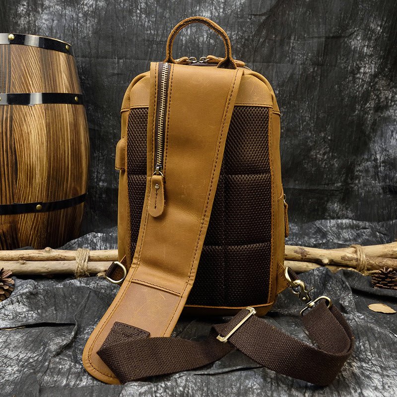 Leather Sling Crossbody Shoulder Bag